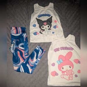 ✨5/$25 Girl 5-6T| Hello Kitty Sanrio Tank Tops & Leggings Set | Bundle